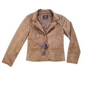 Milano Designer Women's Brown Suede Blazer Made Italy NWT